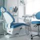 Dental practice exam room with chair and equipment