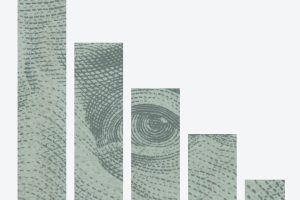 Financial graph decreasing over time
