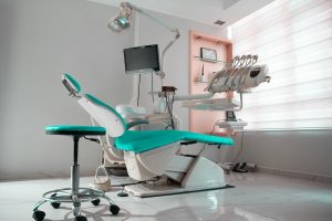 Teal dental office chair